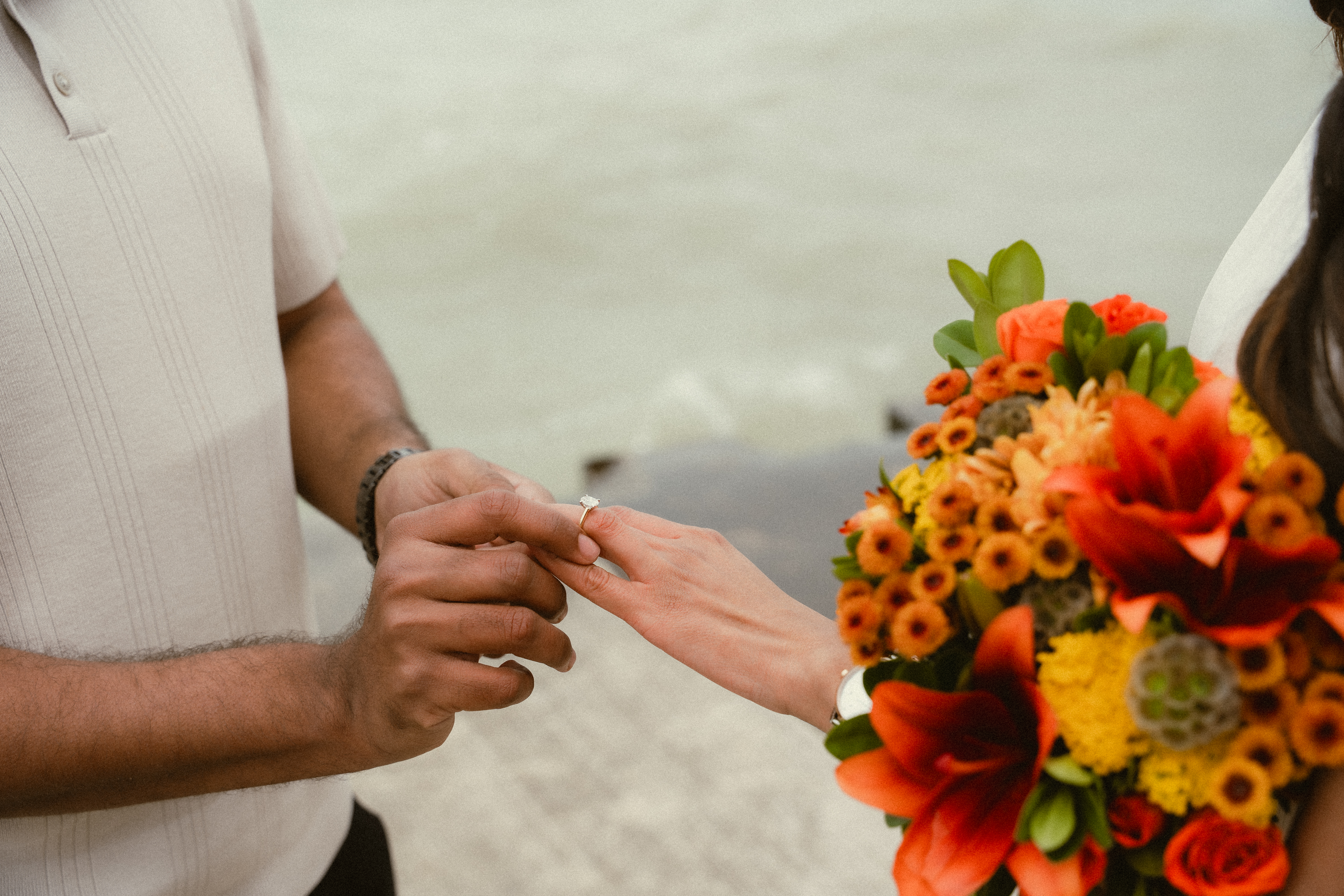 A tender frame from Akhila & Subhash's Chicago Riverwalk session with Aakaara Studios.