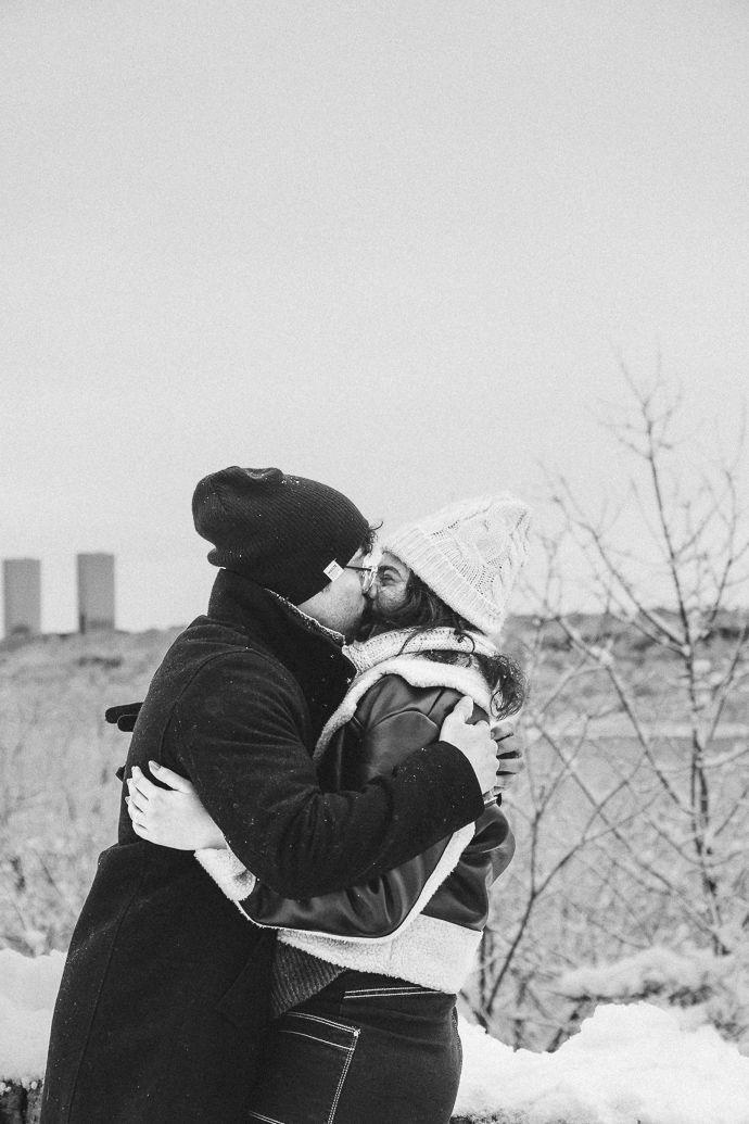 Sripad & Ritika pose in DUMBO, Brooklyn.